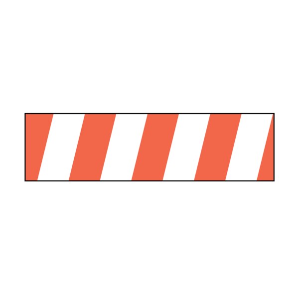 Mini - Striped Flag - White w/Flr. Red - 3/16" x 1"